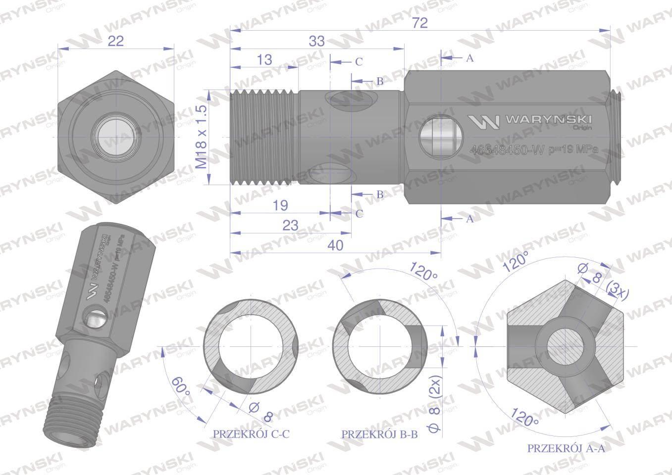 Zawór bezpieczeństwa cylindra hydraulicznego do c-360 waryński - zdjęcie 3