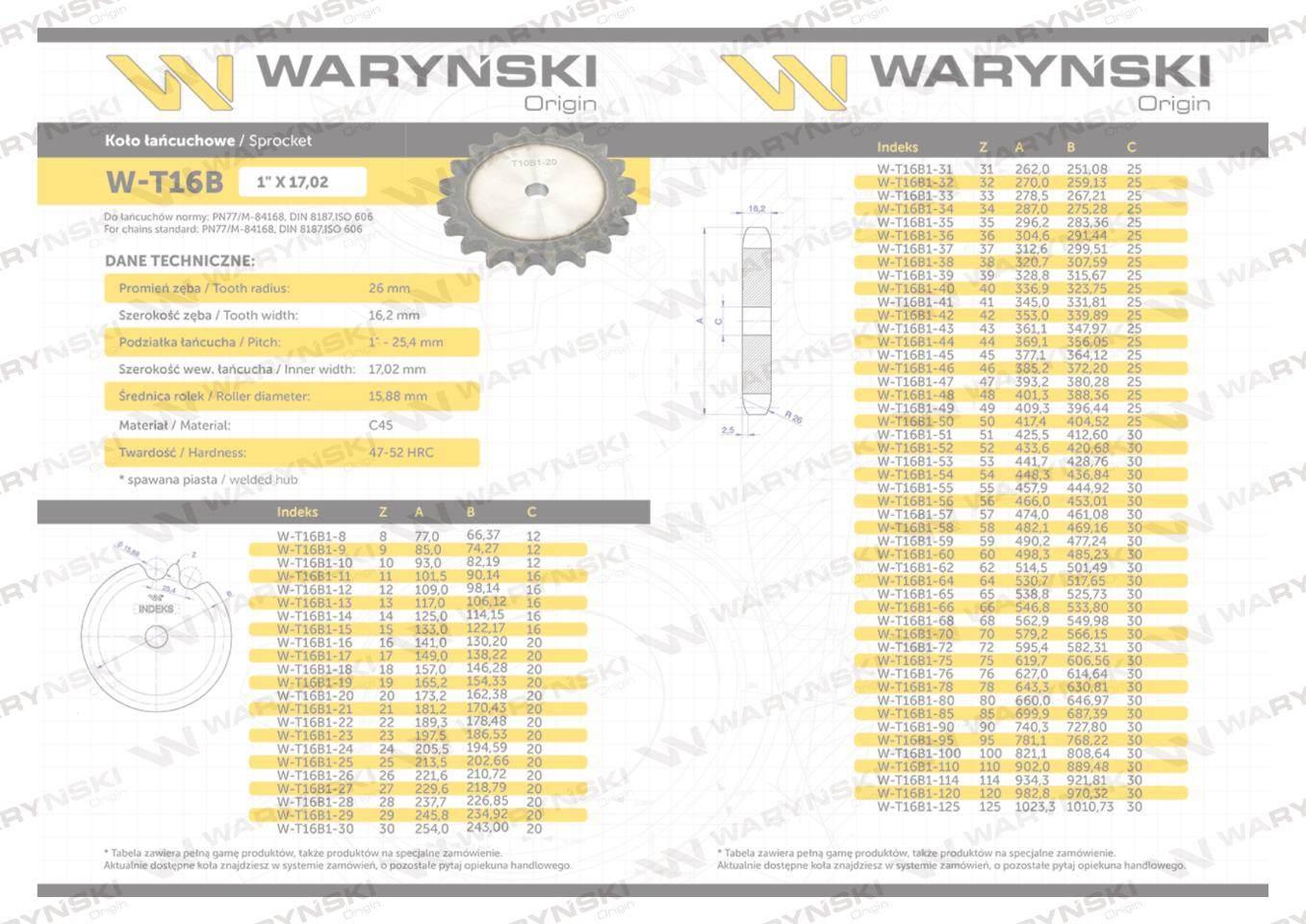 Koło zębate hartowane tarcza 16b-1 r1 1 z-26 waryński - zdjęcie 2