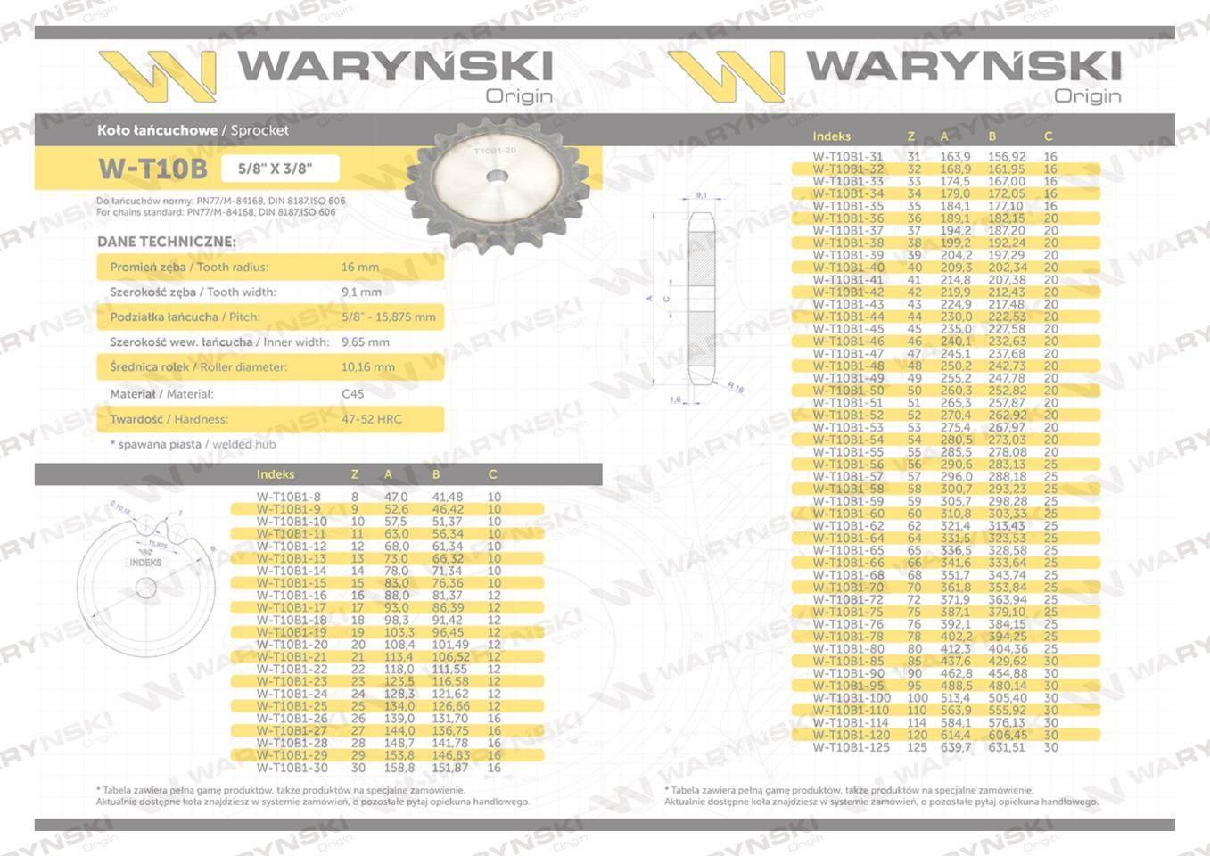 Koło zębate hartowane tarcza 10b-1 r1 5/8 z-24 waryński - zdjęcie 2
