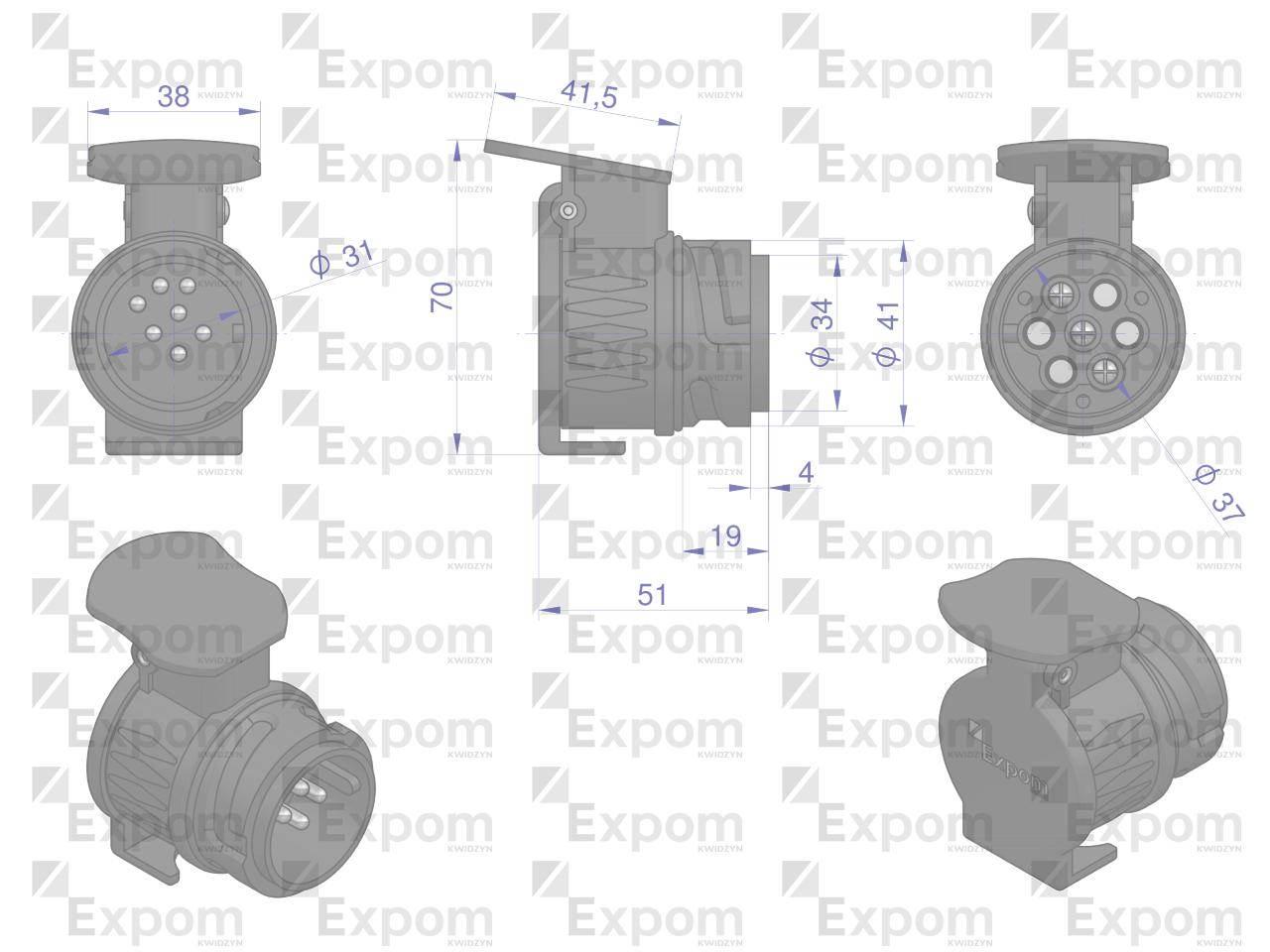 Adapter z 13-pin na 7-pin expom kwidzyn eu - zdjęcie 3