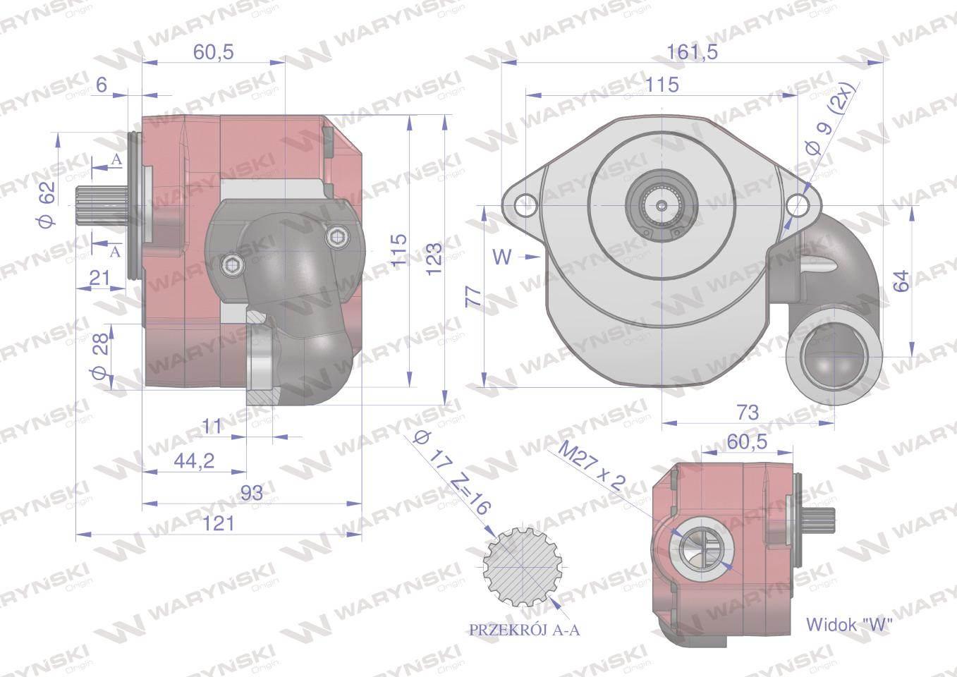 Pompa hydraulicznac-385 obroty lewe 16mpa w korpusie żeliwnym waryński - zdjęcie 4
