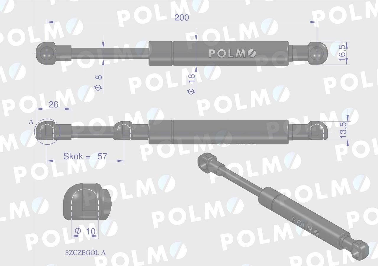 Siłownik drzwi new holland 44910471 polmo - zdjęcie 2