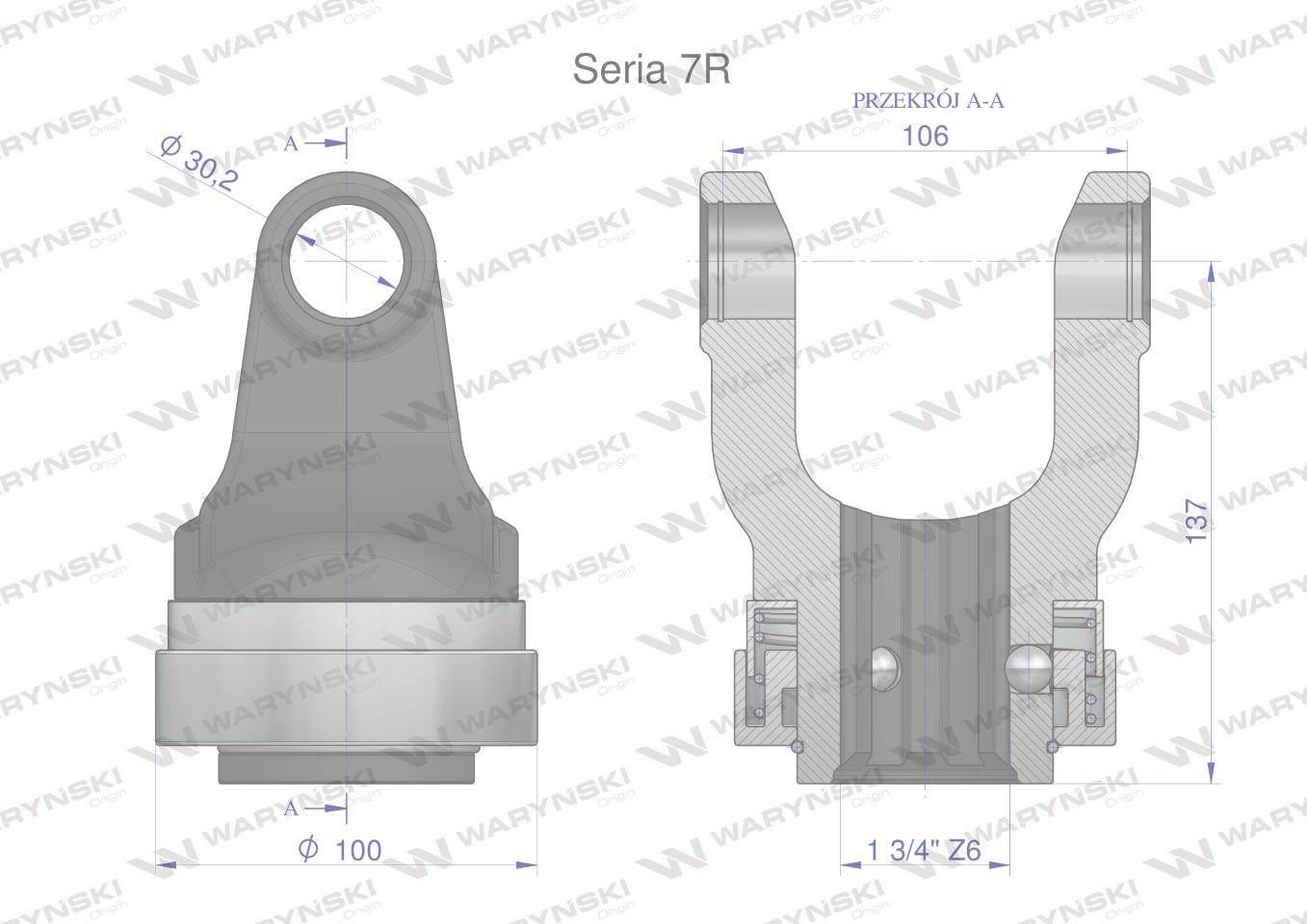 Widłak z pierścieniem 1 3/4 z6 30x106 seria 7r ce2020 waryński - zdjęcie 2