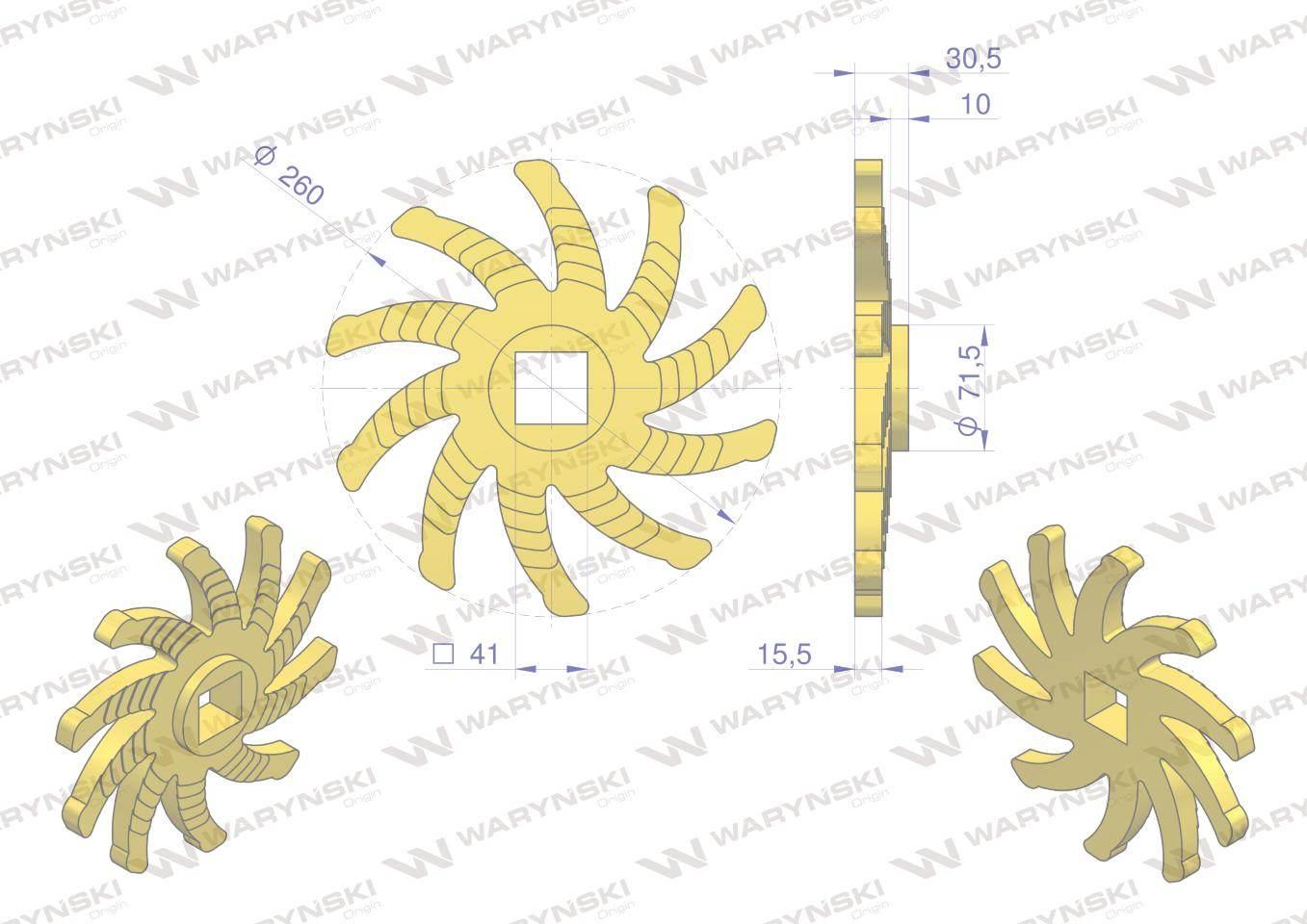 Tarcza sortująca prawa 10 palców 256x30x40.5mm 08800823 grimme waryński - zdjęcie 3