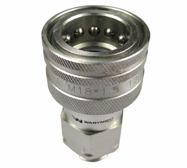 Szybkozłącze hydrauliczne gniazdo m18x1.5 gwint zewnętrzny euro 9100818g iso 7241-a waryński - zdjęcie 5