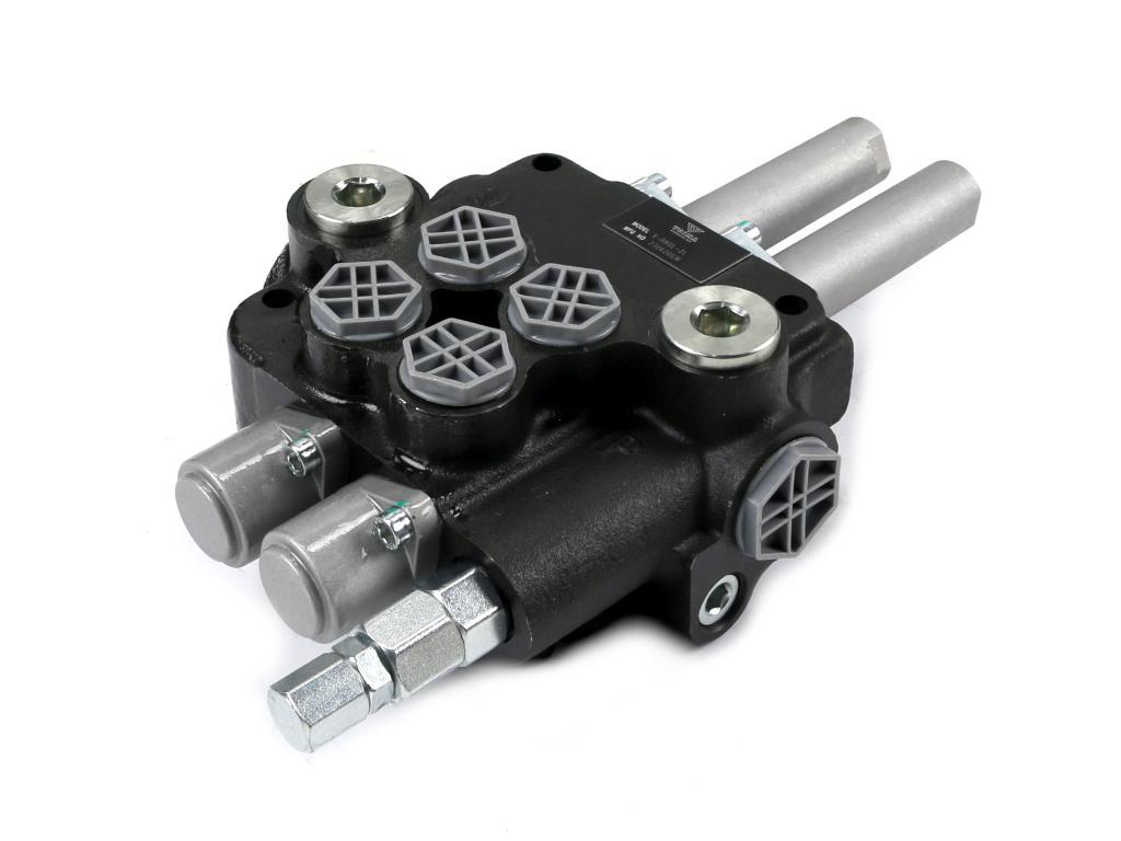 Rozdzielacz hydrauliczny 2-sekcyjny 80l sterowany joystickiem na linkę voima