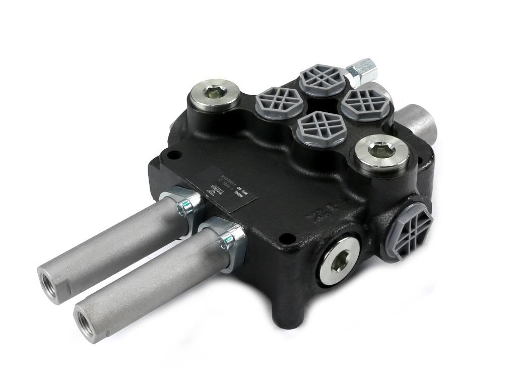 Rozdzielacz hydrauliczny 2-sekcyjny 80l sterowany joystickiem na linkę voima - zdjęcie 2