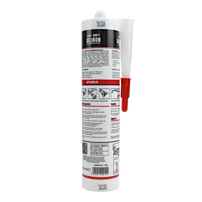 Silikon Wysokotemperaturowy Kartusz 300ml Od 40do 300c Czerwony - zdjęcie 2