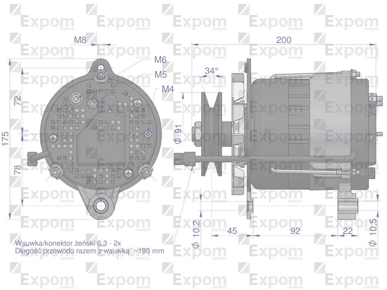 Alternator mtz 72a z przewodem expom kwidzyn eu - zdjęcie 3
