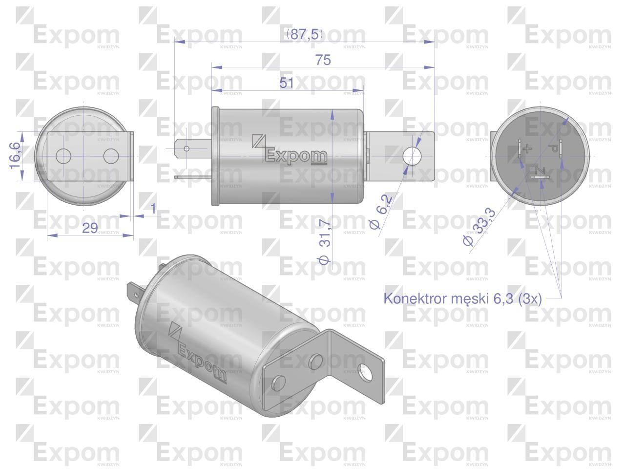 Przerywacz kierunkowskazów elektroniczny 50457681.50024812 c-330/360 me-6 expom kwidzyn eu - zdjęcie 3