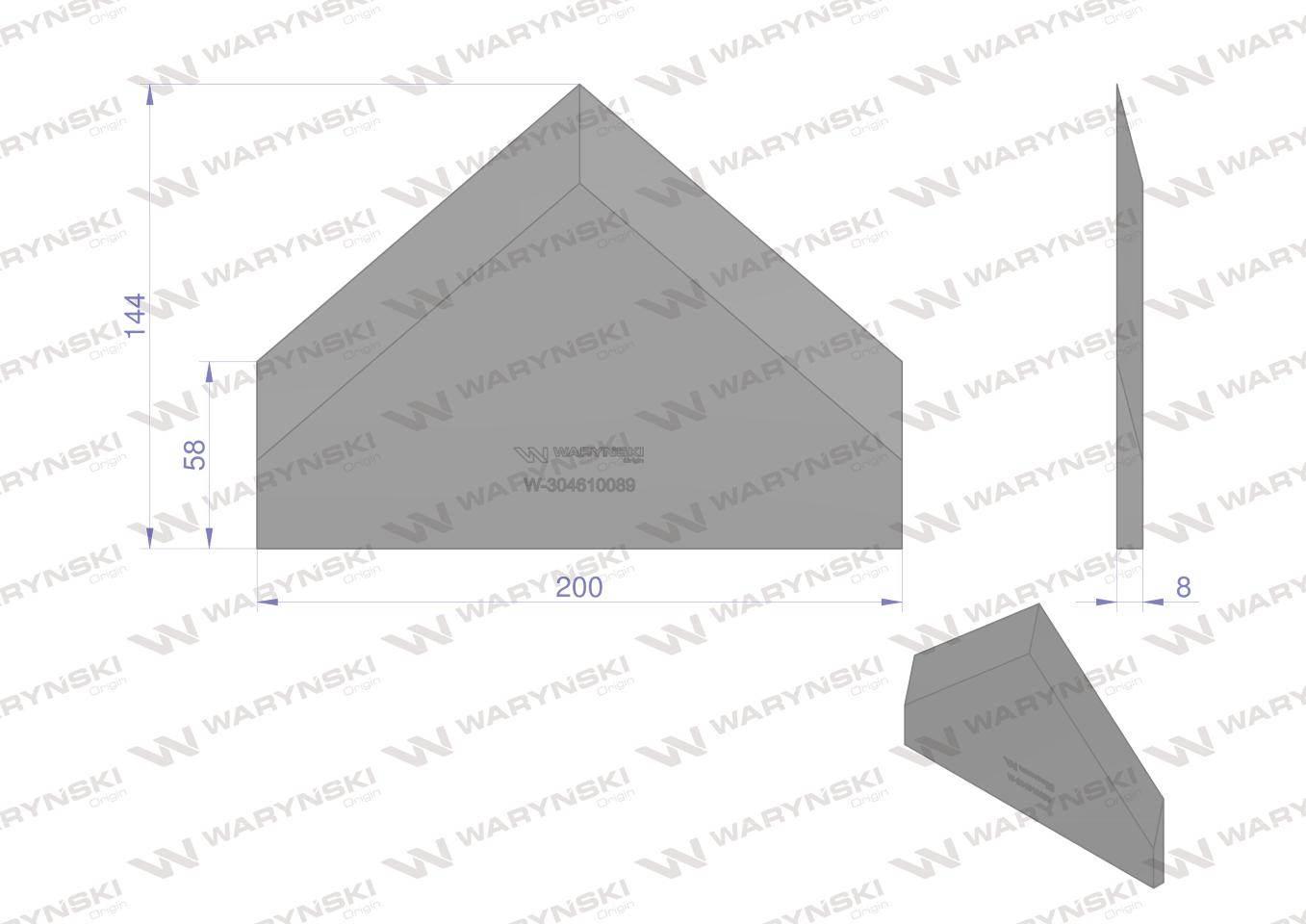 Nóż wycinaka kiszonek 143x200x8mm waryński - zdjęcie 2