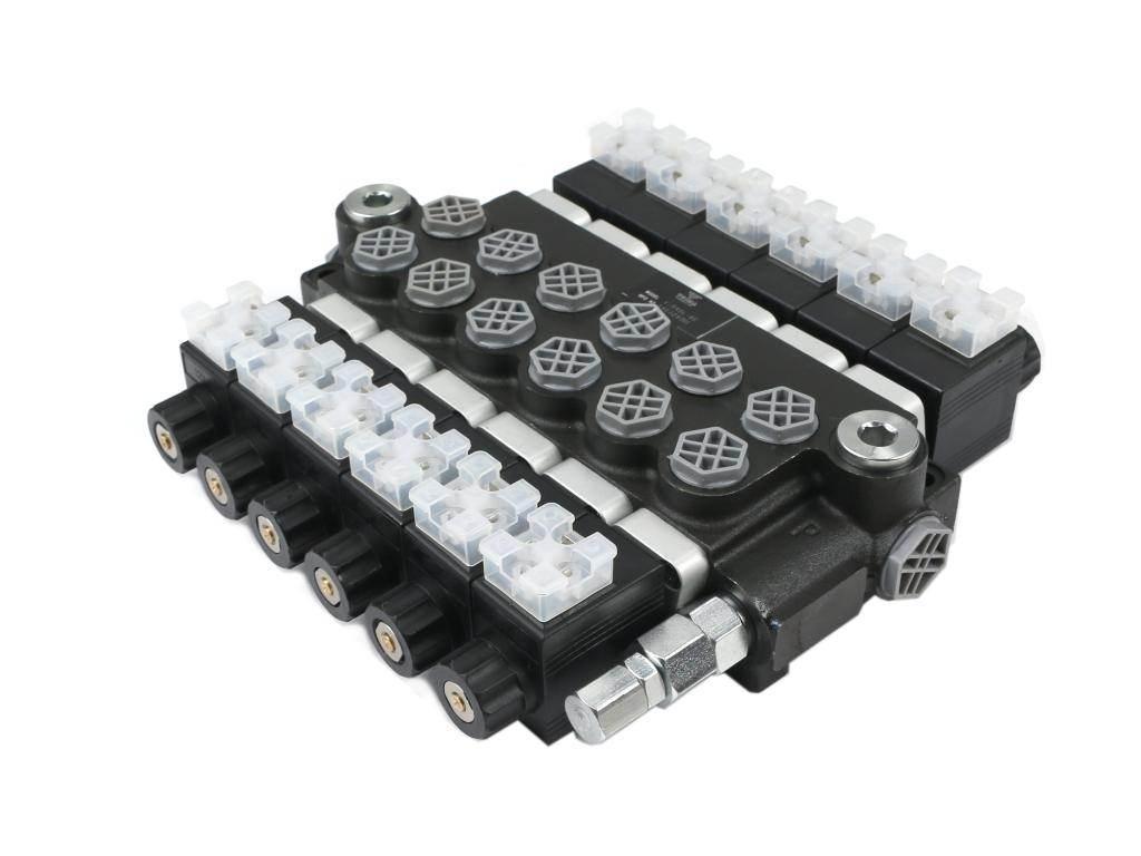 Rozdzielacz hydrauliczny 6-sekcyjny sterowany elektrycznie 12v 40l voima