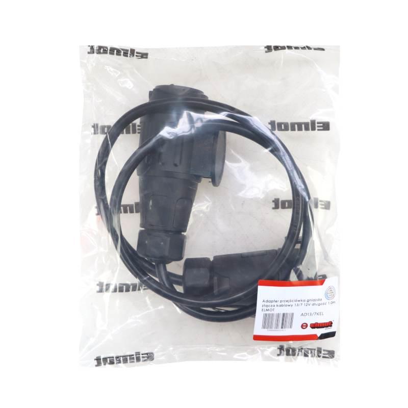 Adapter Przejściówka Gniazda Złącza Kablowy 13/7 12v Długość 1,0m Elmot - zdjęcie 4