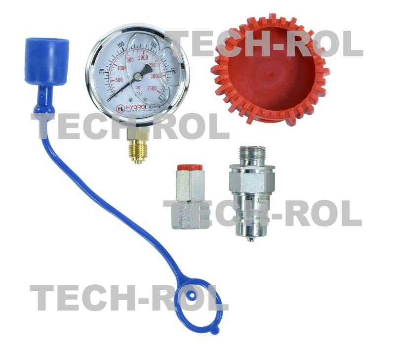 Manometr glicerynowy 0-250 bar fi-63 mm z szybkozłączem wtyczką Euro ISO