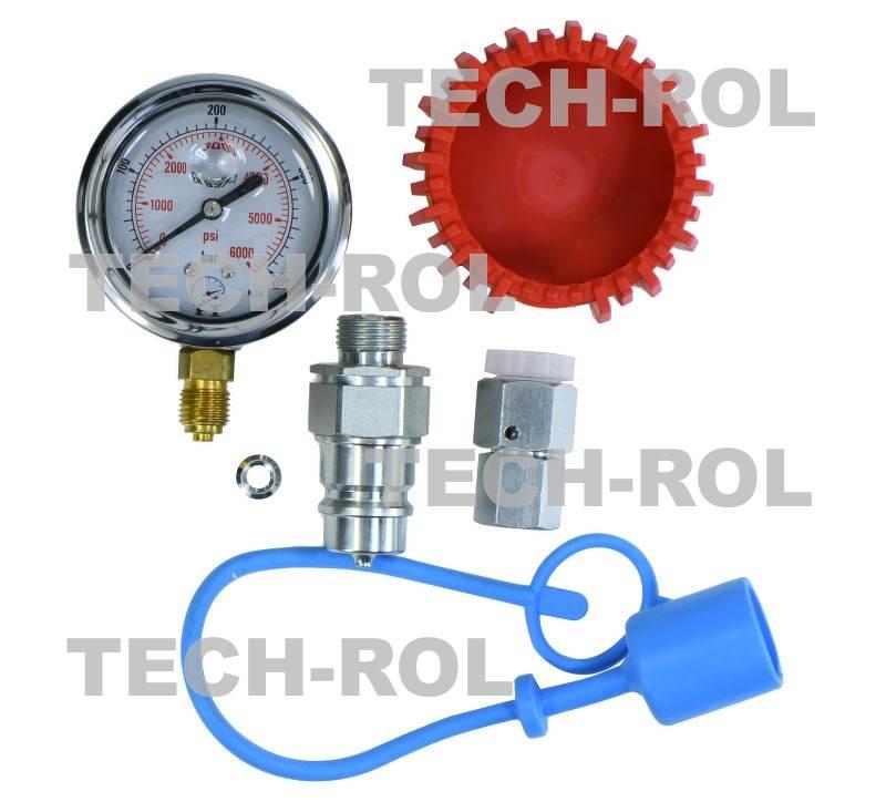 Manometr glicerynowy 0-400 bar fi-63 mm z szybkozłączem wtyczką Euro ISO