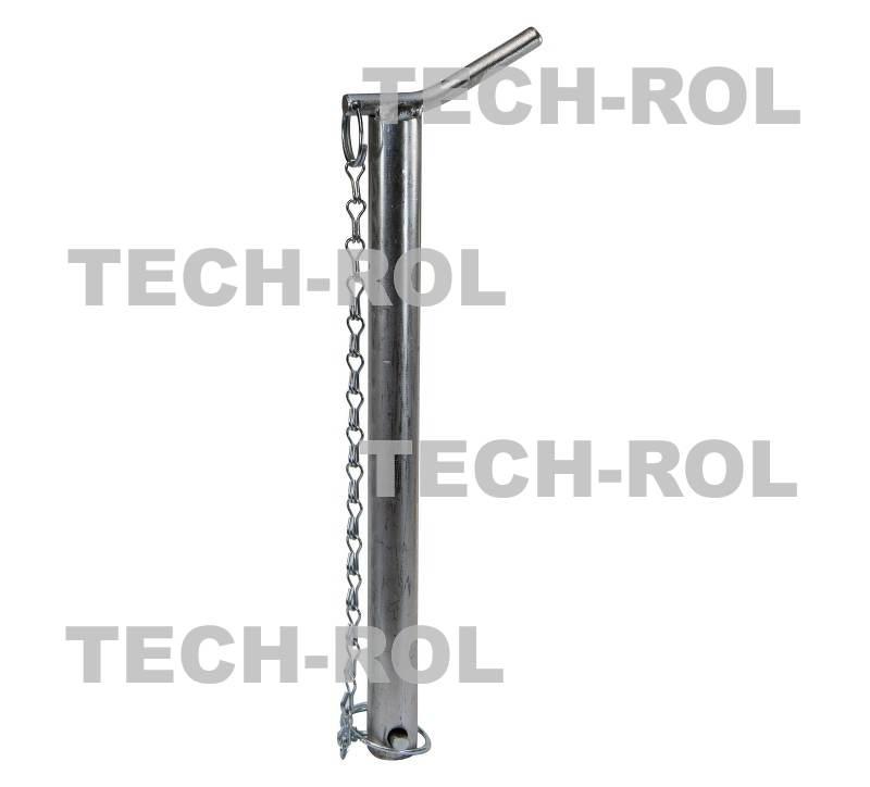 Sworzeń łącznika górnego fi-30 mm długość 370 mm z łańcuszkiem i