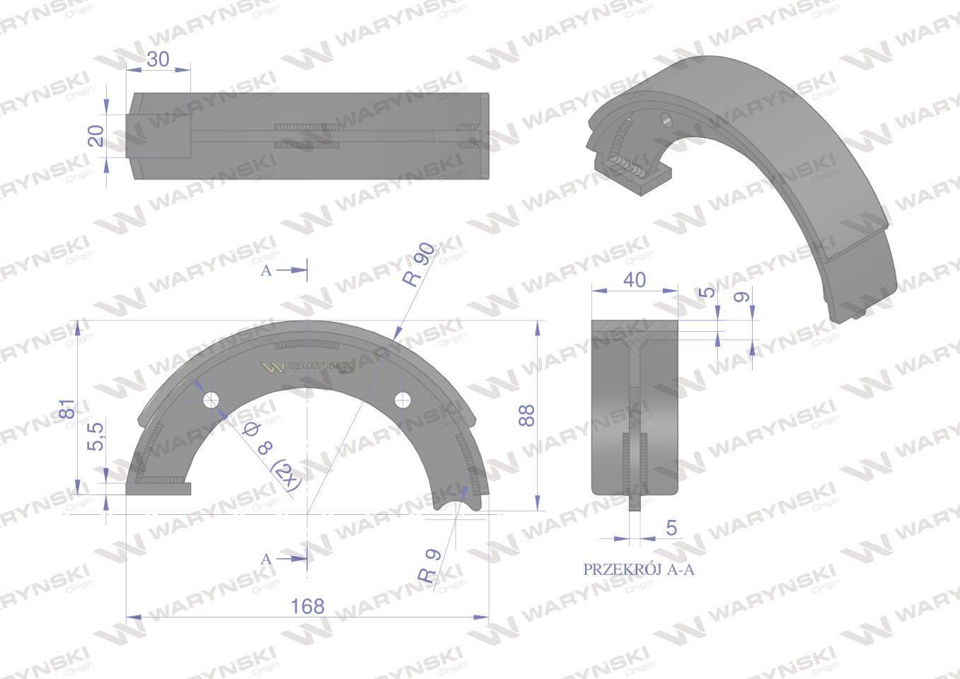 Szczęka hamulcowa 04380577 deutz waryński 4szt - zdjęcie 2