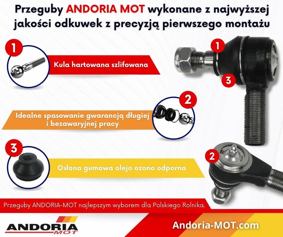 Przegub Kierowniczy Osiowy 208mm M22x1,5 M24x1,5 Al80542 Andoria Dq28534 - zdjęcie 2
