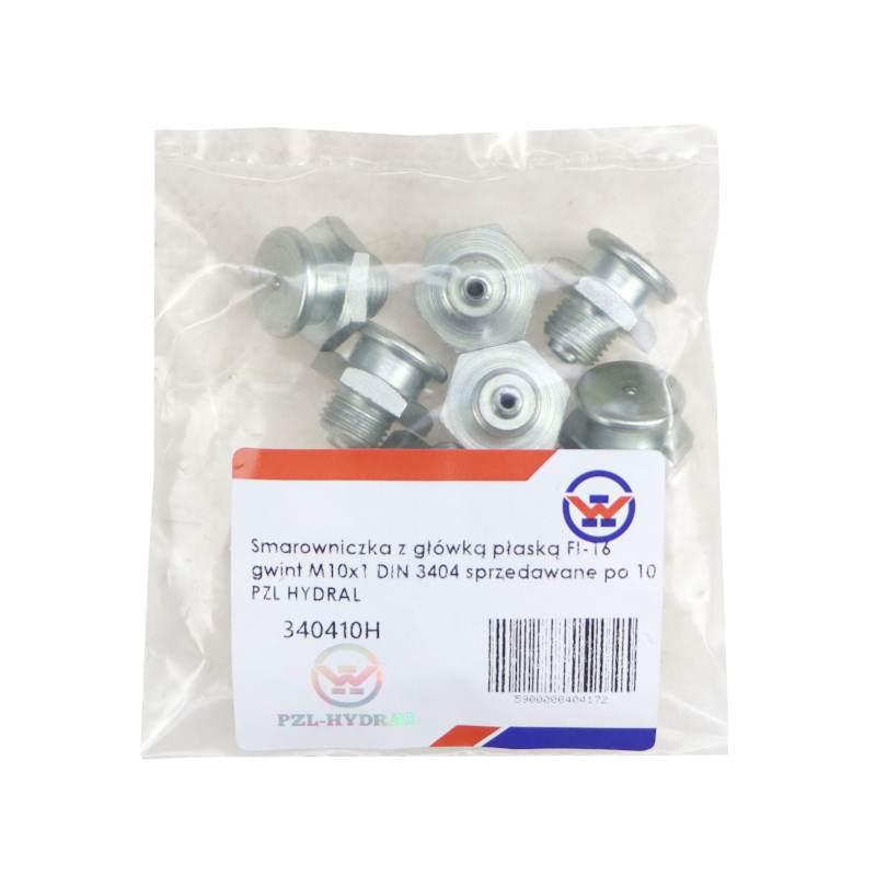 Smarowniczka Z Główką Płaską Fi-16 Gwint M10x1 Din 3404 Pzl Hydral 10szt - zdjęcie 2