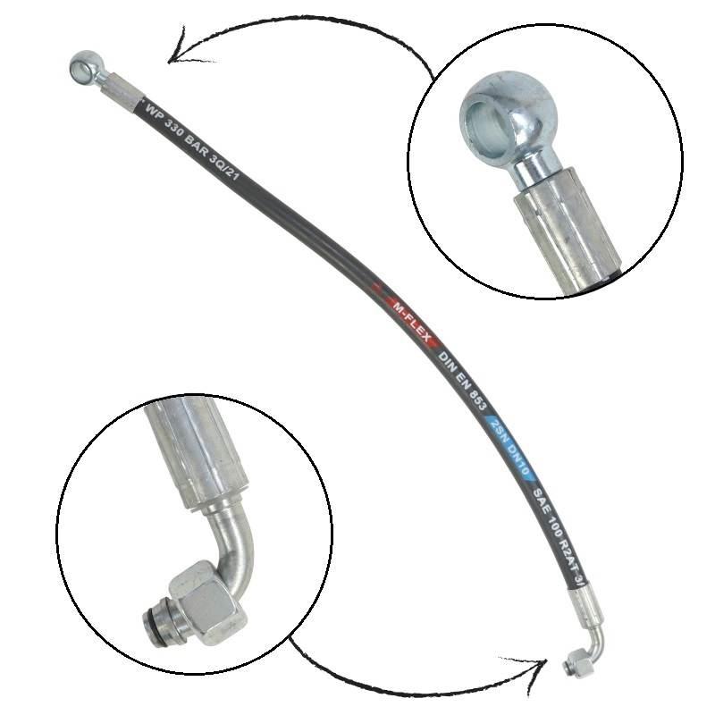 Przewód Hydrauliczny 330 Bar Gwint Zewnętrzny M18x1,5 90 Stopni Oczko - zdjęcie 2