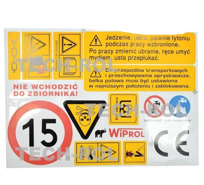 Etykiety naklejki samoprzylepne komplet Opryskiwacz Produkt krajowy