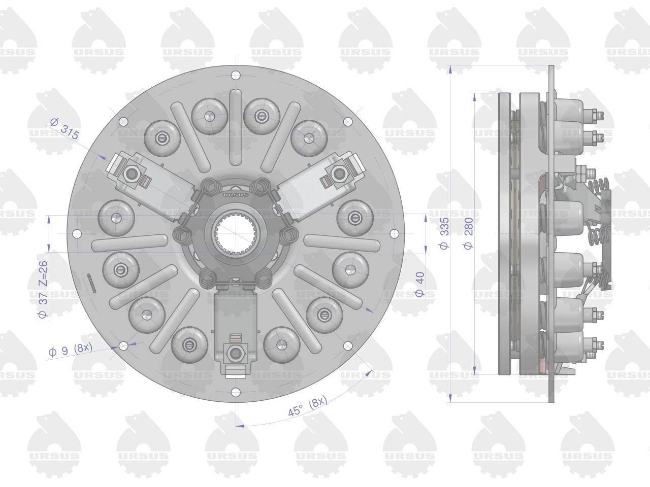 Sprzęgło kpl st typ c-328 oryginał ursus - zdjęcie 3
