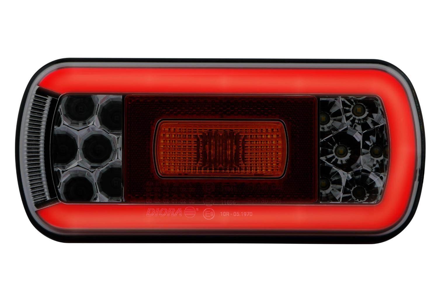Lampa tylna zespolona prostokątna 6-funkcyjna ze światłem cofania dio004 led diora