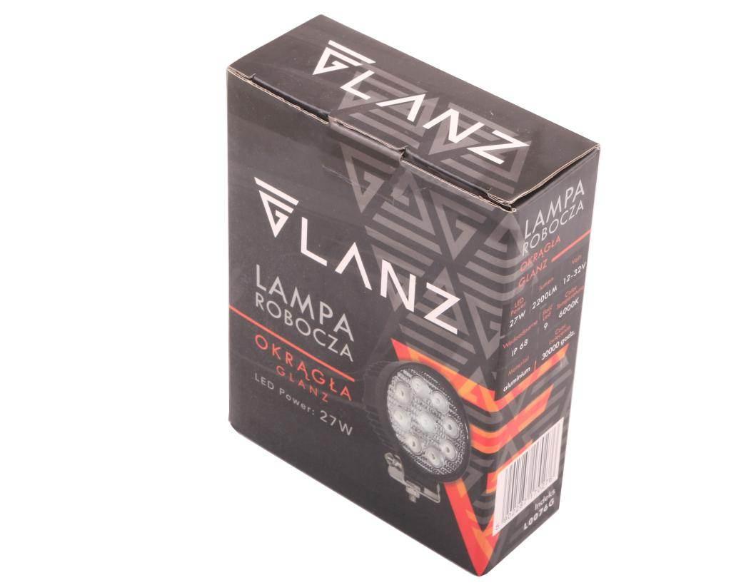 Lampa robocza okrągła 27w 9 led glanz | L0076G