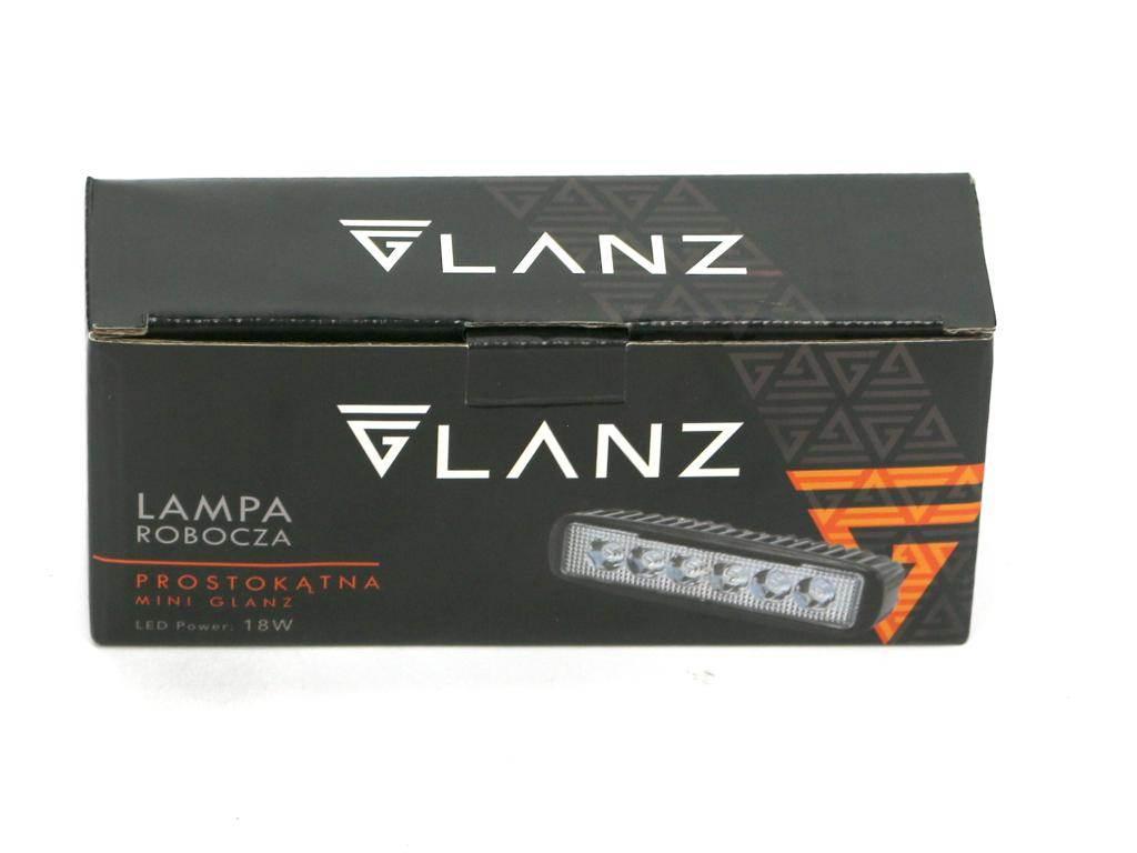 Lampa robocza prostokątna mini 18w 6 led glanz
