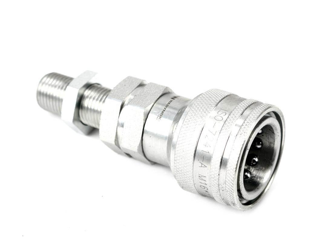 Szybkozłącze hydrauliczne gniazdo long m16x1.5 gwint zewnętrzny euro iso 7241-a z eliminatorem ciśnienia waryński