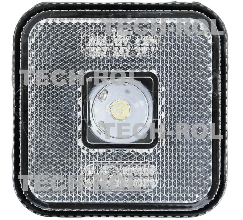 Lampa pozycyjna diodowa przednia uniwersalna 1 led 12V 24V 7,9 lm brawa