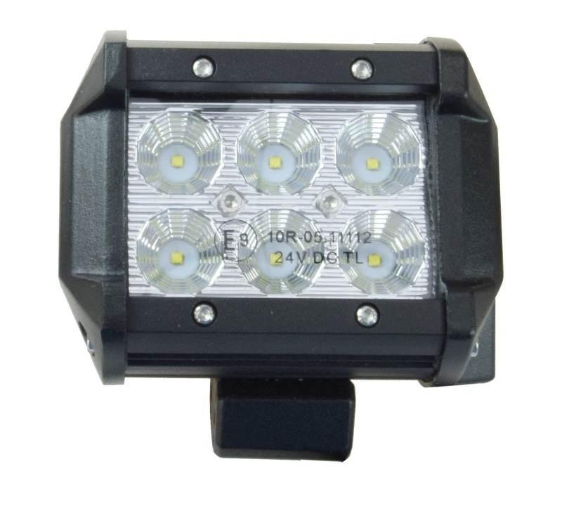 Lampa robocza diodowa kwadratowa 6 led x 3W 18W 12V 24V 2750lm 6000K