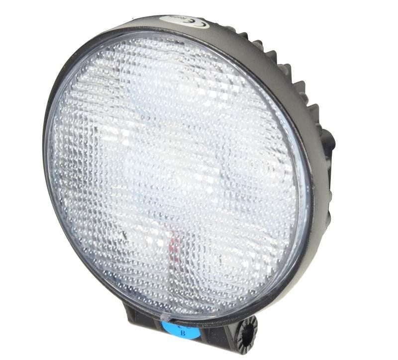 Lampa robocza diodowa okrągła 6 led x 3W 18W 12V 24V 1320lm 6000K