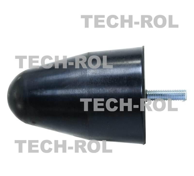 Odbój gumowy stożkowy ze śrubą M12,wysokość 140 mm średnica 100 mm