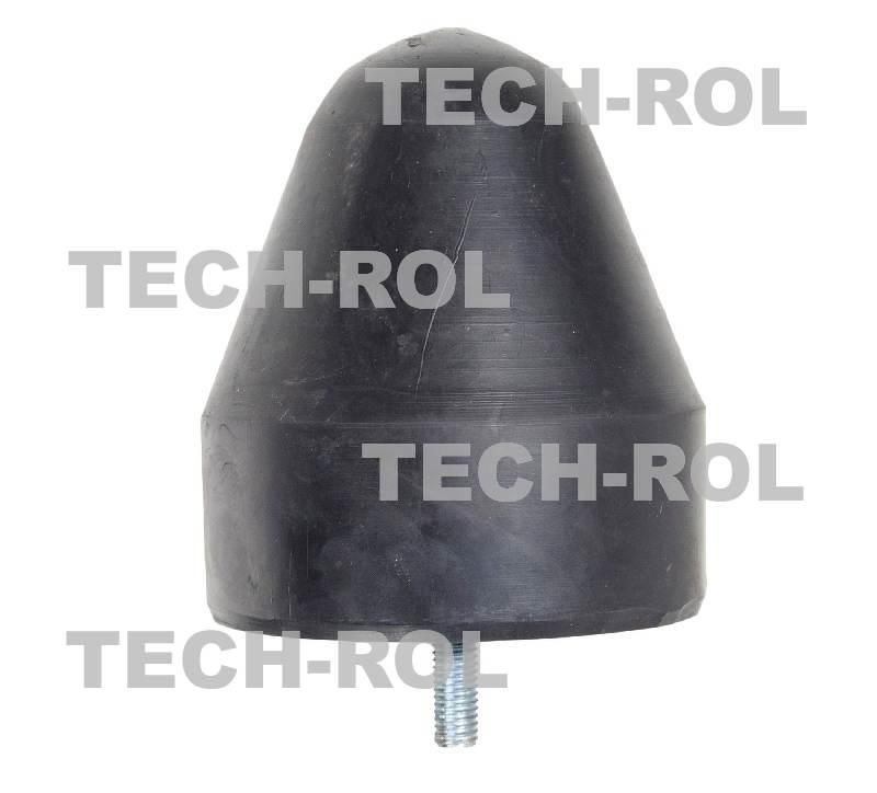 Odbój gumowy stożkowy ze śrubą M12 wysokość 140 mm średnica 120 mm