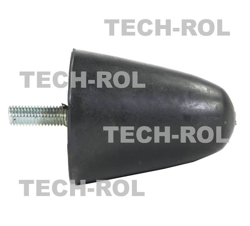 Odbój gumowy stożkowy ze śrubą M12 wysokość 90 mm średnica 75 mm