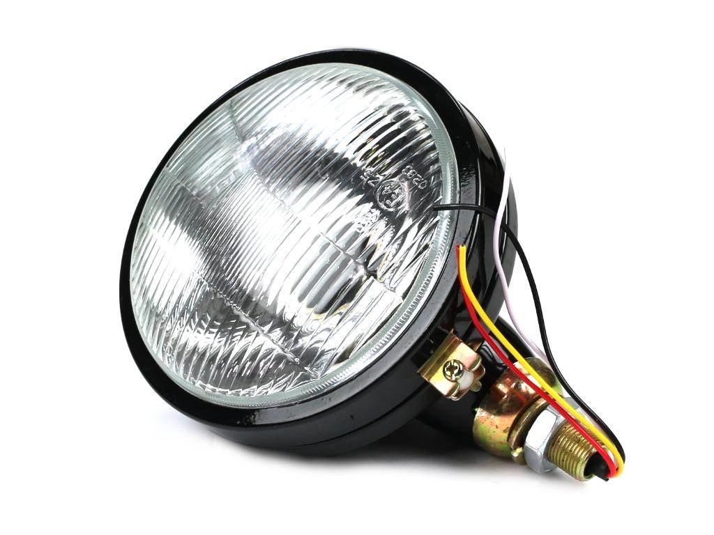 Reflektor przedni lewy metalowy na żarówkę z kołnierzem h4 c-330/360 import